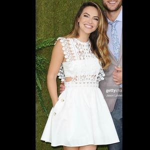 Self Portrait White Floral Vine Mini Dress size 2